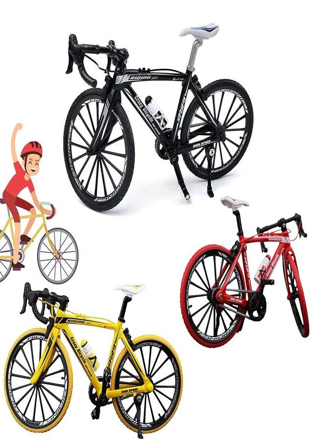 Fezeedi Bicycle Model Mountain Bike Toy Racing Toy 1:10 Simulation Bikes Mini Bike Model Zinc Alloy Racing Home Decoration Crafts Miniature Finger Mountain Bikes (1 Pc Multicolored) - Image 5